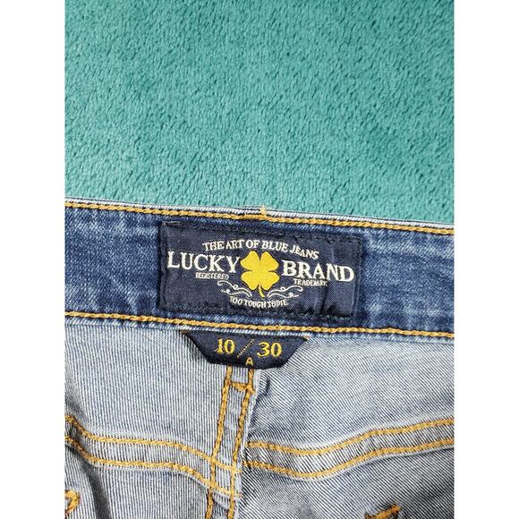 Lucky Brand Jeans Size 10 Womens Blue Stretch Pants Dark Mid Rise Lolita Bootcut - Picture 3 of 14